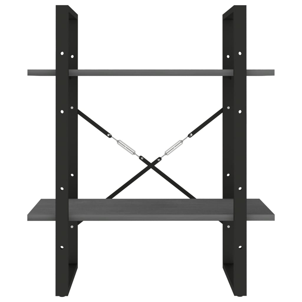 Βιβλιοθήκη με 2 Ράφια 60 x 30 x 70 εκ. από Μασίφ Ξύλο Πεύκου 5