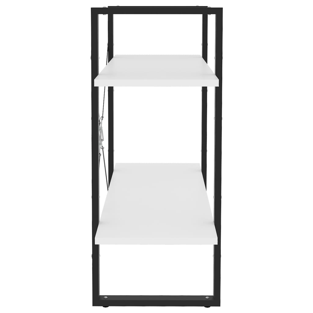 Βιβλιοθήκη με 2 Ράφια Λευκή 80 x 30 x 70 εκ. από Επεξ. Ξύλο 5