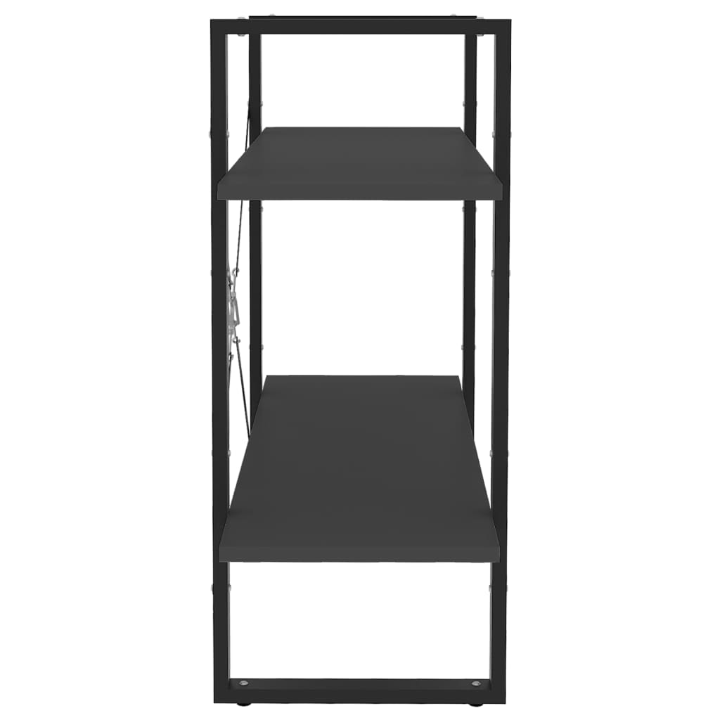 Βιβλιοθήκη με 2 Ράφια Γκρι 80 x 30 x 70 εκ. από Επεξ. Ξύλο 5