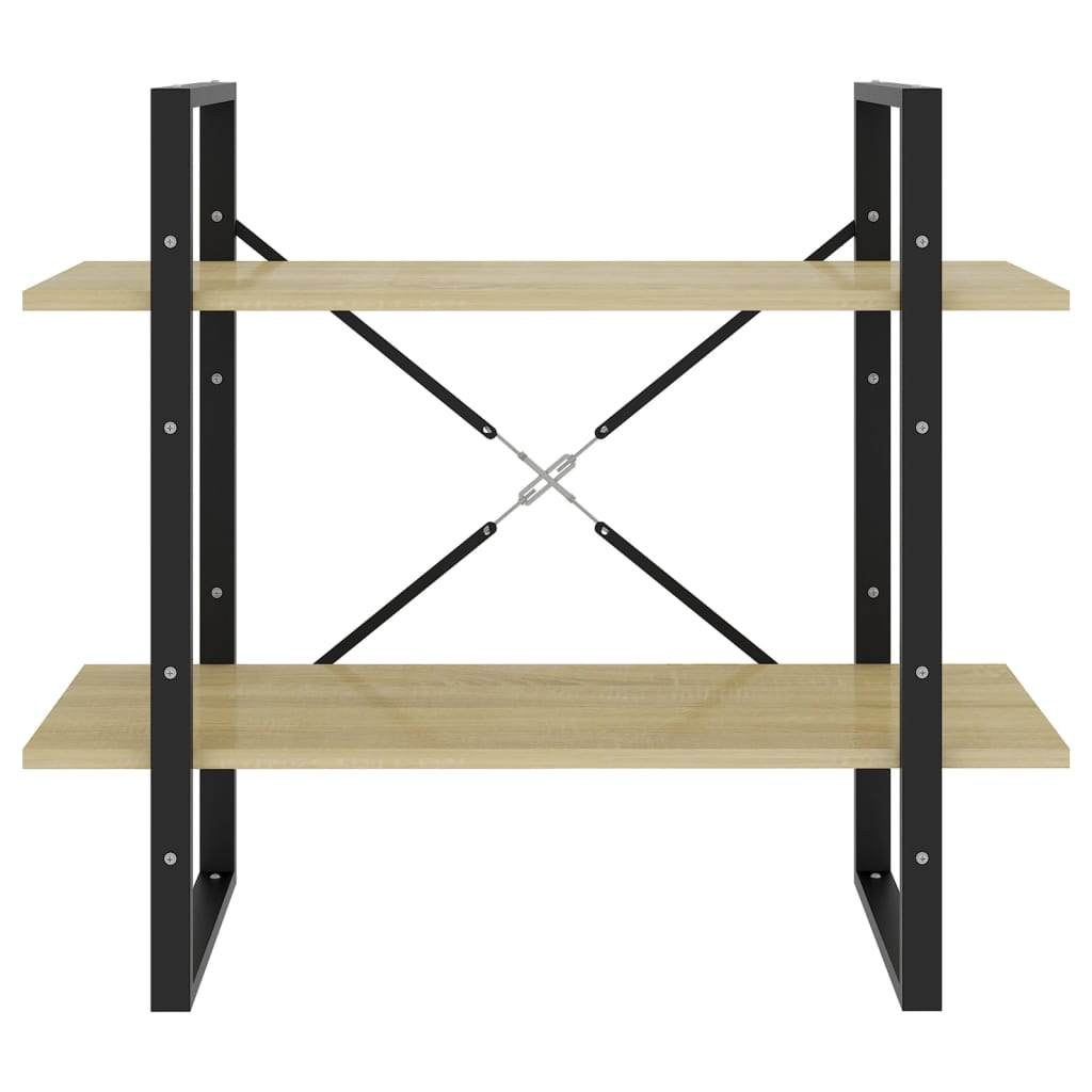 Βιβλιοθήκη με 2 Ράφια Sonoma Δρυς 80 x 30 x 70 εκ. Επεξ. Ξύλο 4