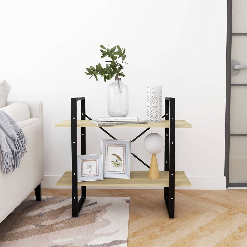 Βιβλιοθήκη με 2 Ράφια Sonoma Δρυς 80 x 30 x 70 εκ. Επεξ. Ξύλο 6