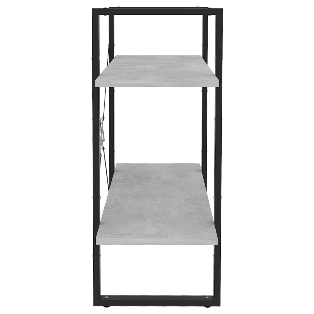 Βιβλιοθήκη με 2 Ράφια Γκρι Σκυρ. 80 x 30 x 70 εκ. Επεξ. Ξύλο 5