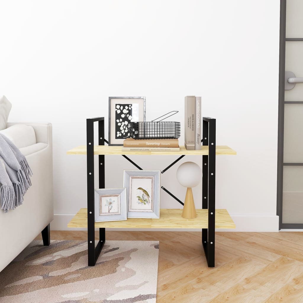 Βιβλιοθήκη με 2 Ράφια από Μασίφ Ξύλο Πεύκου 80x30x70 εκ. 3