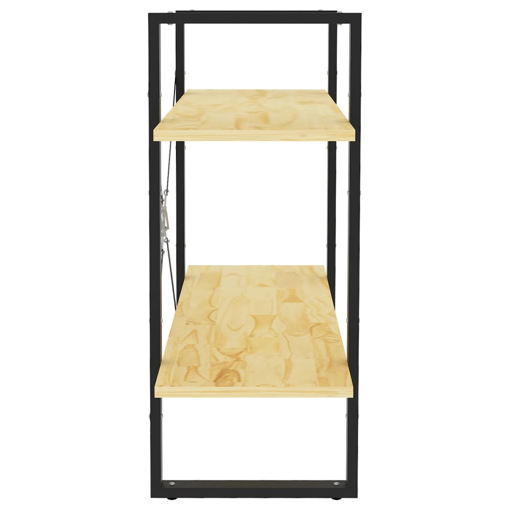 Βιβλιοθήκη με 2 Ράφια από Μασίφ Ξύλο Πεύκου 80x30x70 εκ. 6