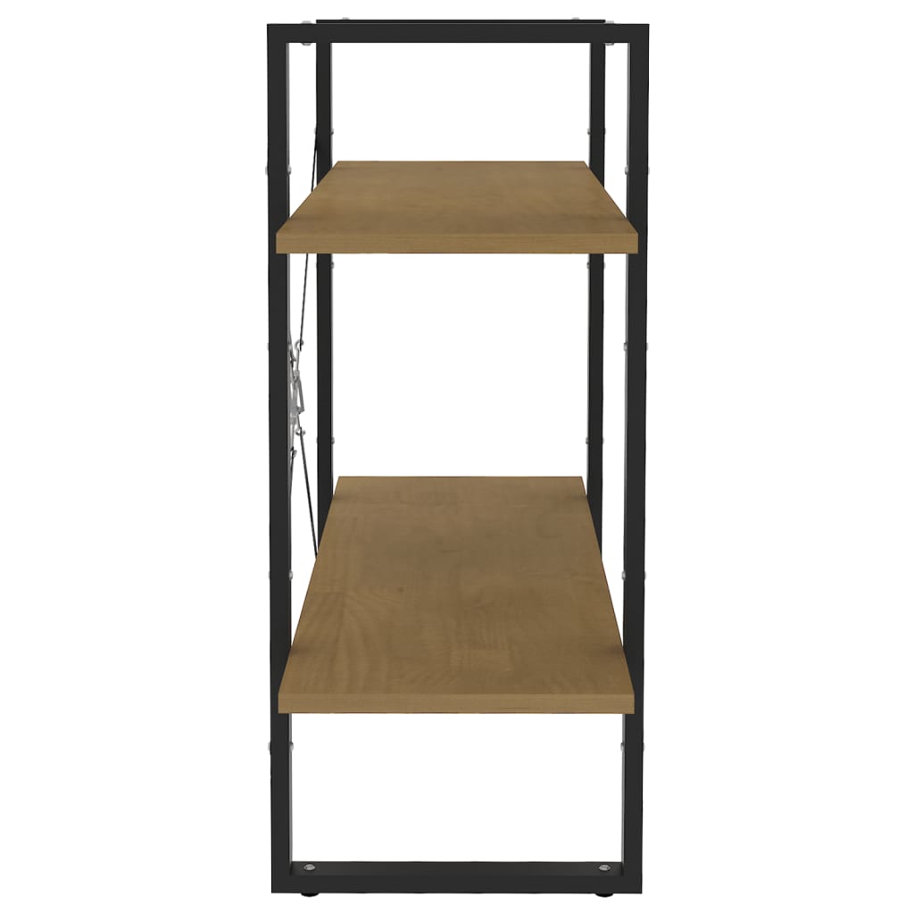 Βιβλιοθήκη με 2 Ράφια από Μασίφ Ξύλο Πεύκου 80x30x70 εκ. 6