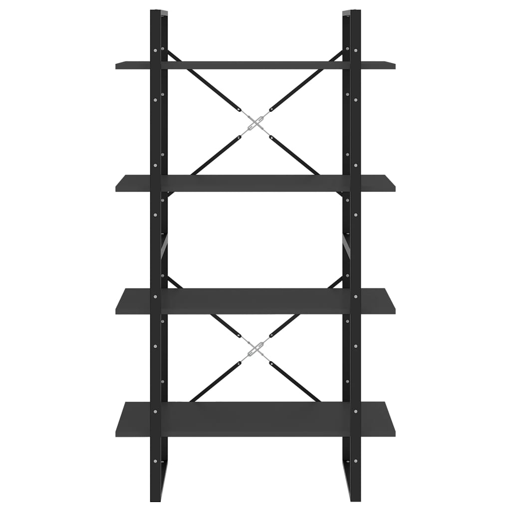 Βιβλιοθήκη με 4 Ράφια Γκρι 80 x 30 x 140 εκ. από Επεξ. Ξύλο 5