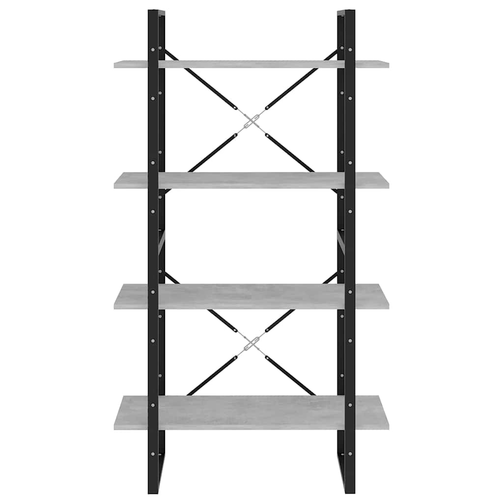 Βιβλιοθήκη με 4 Ράφια Γκρι Σκυρ. 80x30x140 εκ. από Επεξ. Ξύλο 5