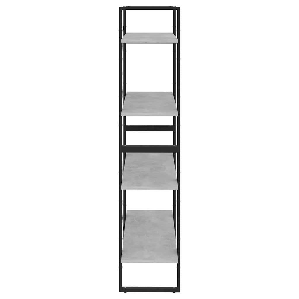 Βιβλιοθήκη με 4 Ράφια Γκρι Σκυρ. 80x30x140 εκ. από Επεξ. Ξύλο 6