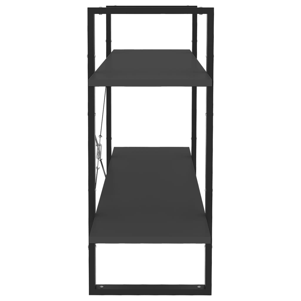 Βιβλιοθήκη με 2 Ράφια Γκρι 100 x 30 x 70 εκ. από Επεξ. Ξύλο 6