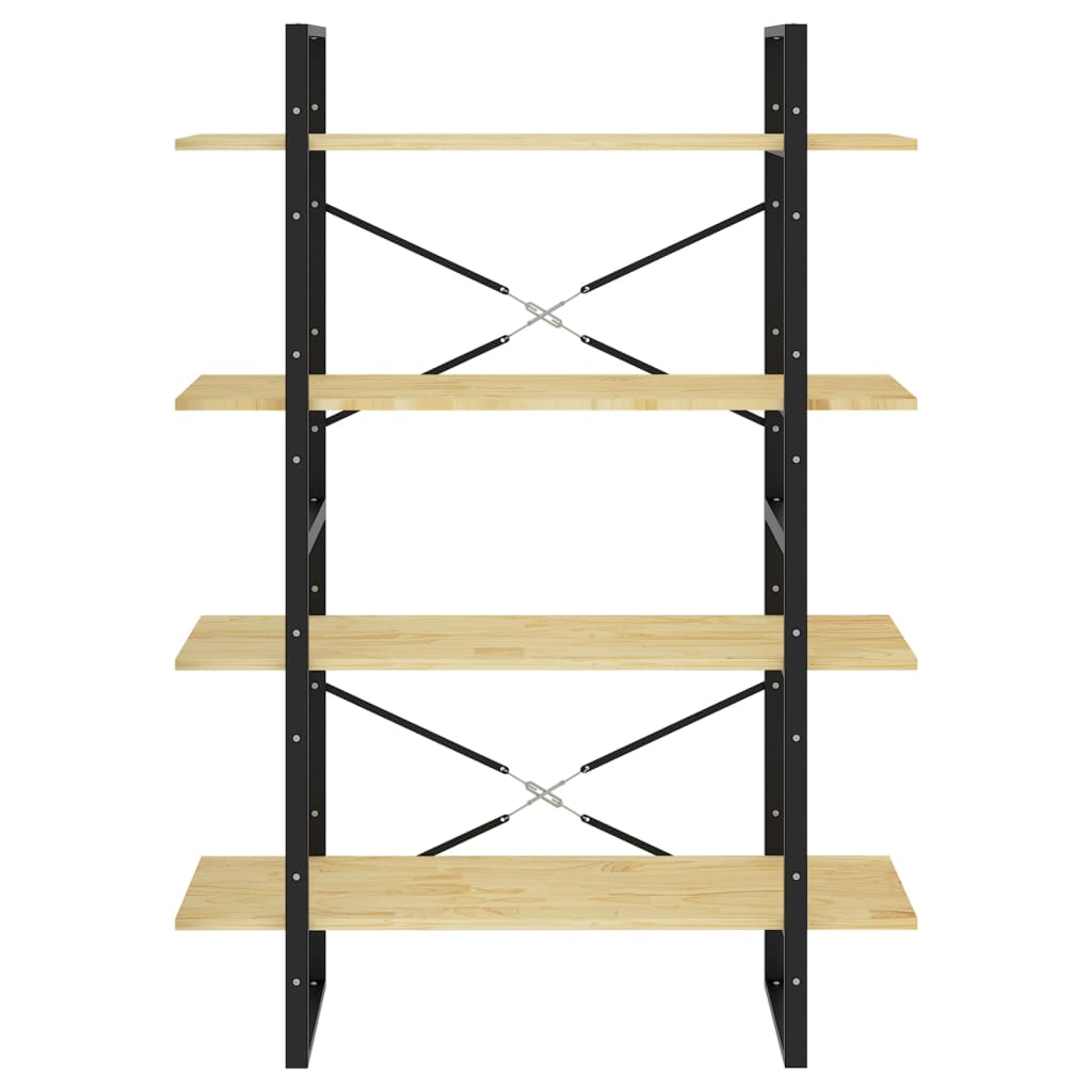 Βιβλιοθήκη με 4 Ράφια από Μασίφ Ξύλο Πεύκου 100x30x140 εκ. 5