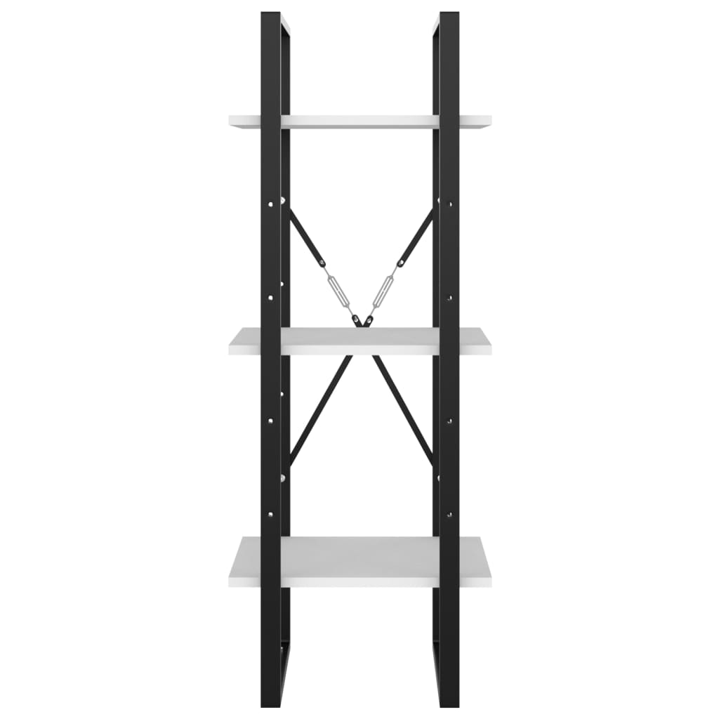 Βιβλιοθήκη με 3 Ράφια Λευκή 40 x 30 x 105 εκ. από Επεξ. Ξύλο 5