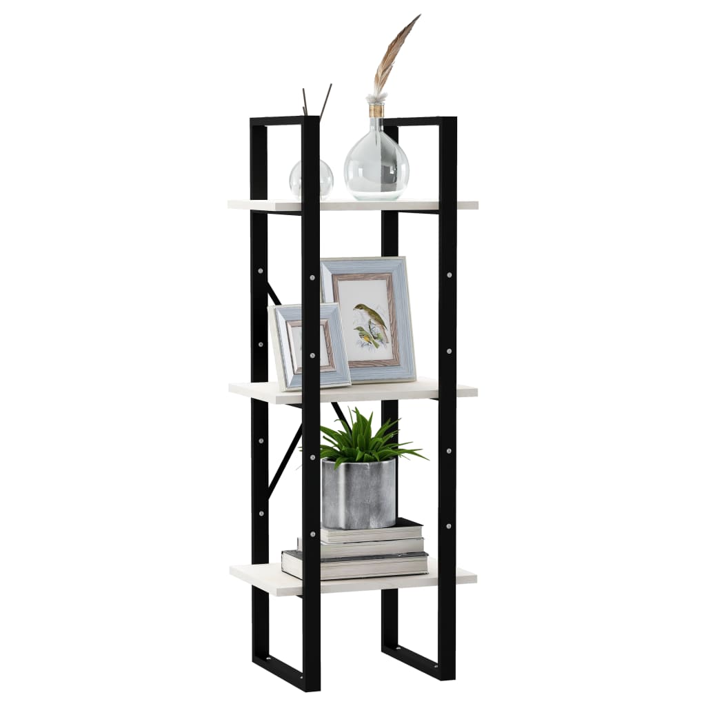 Βιβλιοθήκη με 3 Ράφια Λευκή 40x30x105 εκ. από Μασίφ Ξύλο Πεύκου 3