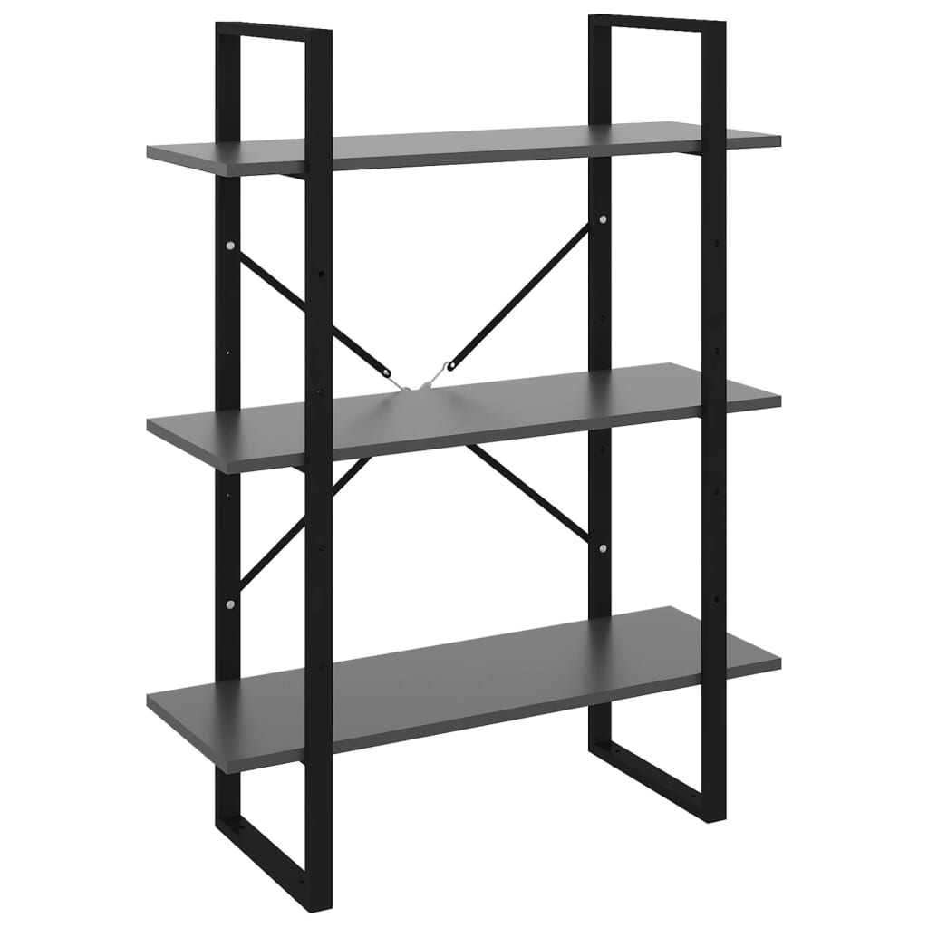 Βιβλιοθήκη Γκρι 80 x 30 x 105 εκ. από Επεξ. Ξύλο 2