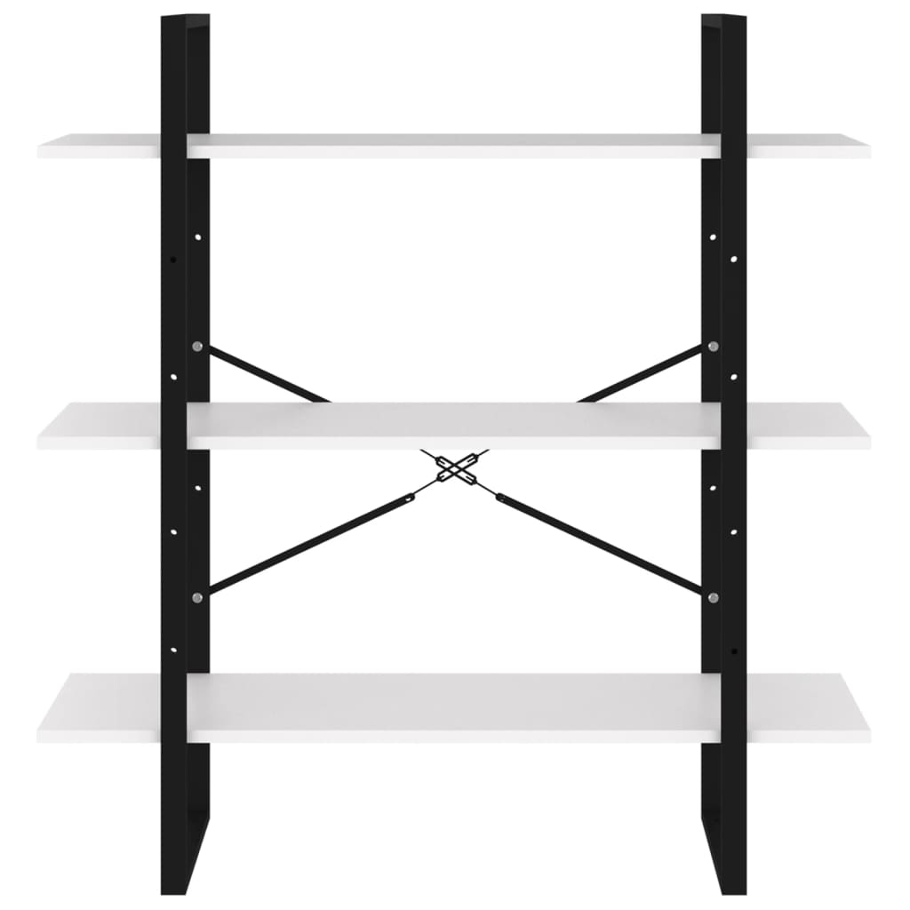 Βιβλιοθήκη με 4 Ράφια Λευκή 100 x 30 x 105 εκ. από Επεξ. Ξύλο 5