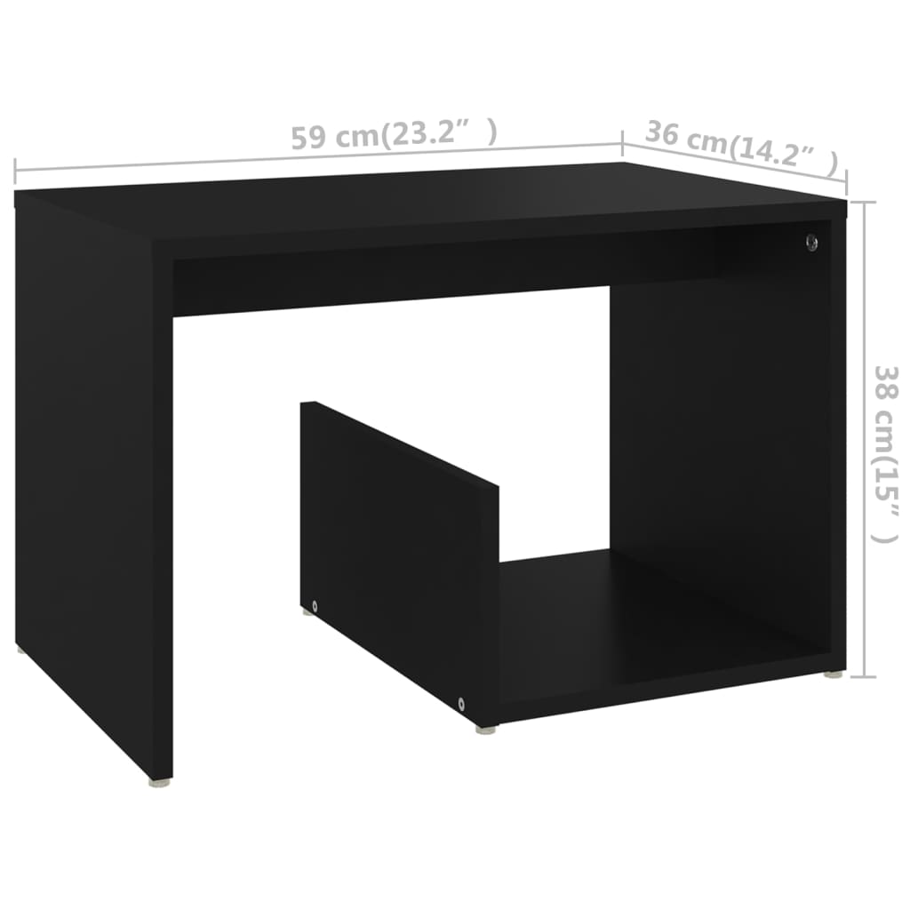 Τραπεζάκι Βοηθητικό Μαύρο 59 x 36 x 38 εκ. από Επεξ. Ξύλο 6