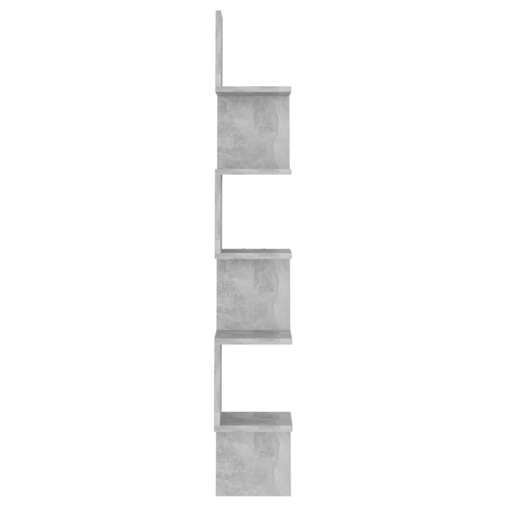 Γωνιακή Ραφιέρα Τοίχου Γκρι Σκυρ. 20x20x127,5εκ. από Επεξ. Ξύλο 3