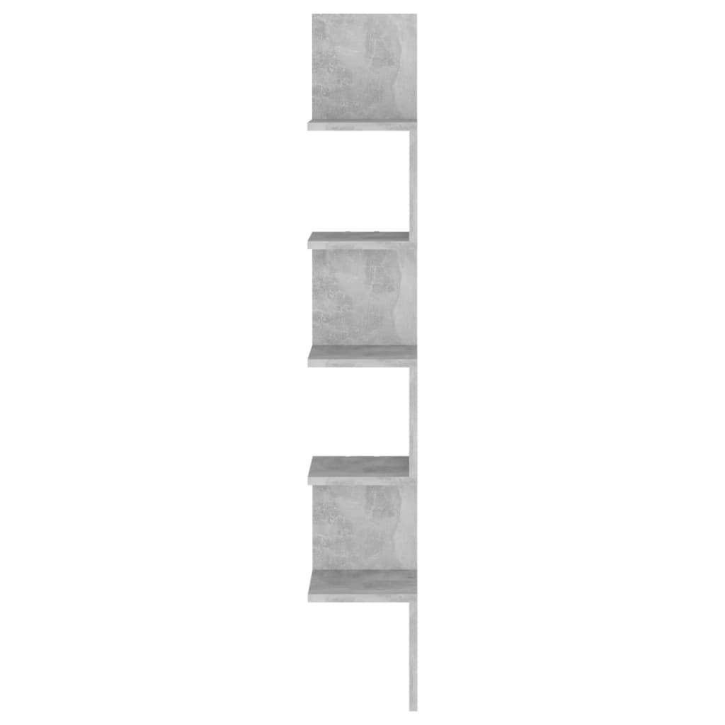 Γωνιακή Ραφιέρα Τοίχου Γκρι Σκυρ. 20x20x127,5εκ. από Επεξ. Ξύλο 4