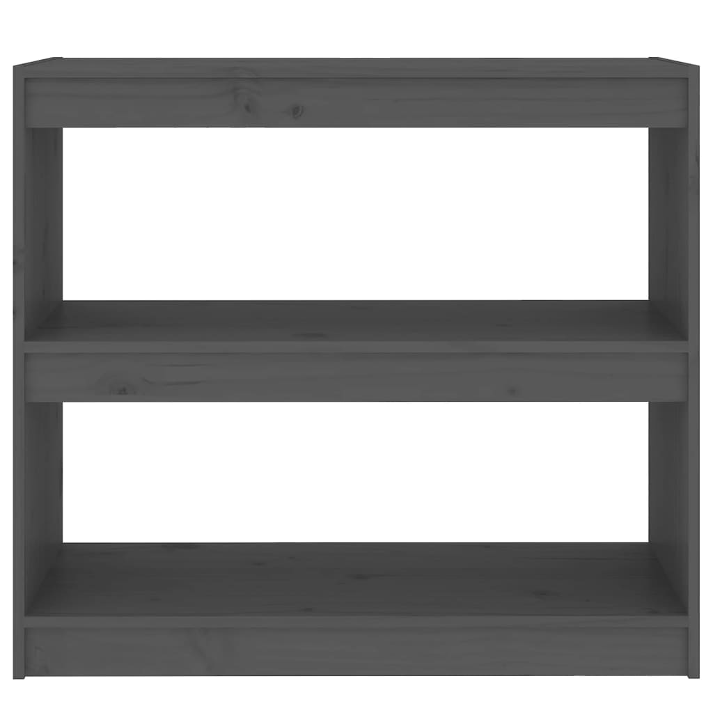 Βιβλιοθήκη/Διαχωριστικό Χώρου Γκρι 80x30x71,5 εκ. Μασίφ Πεύκο 5