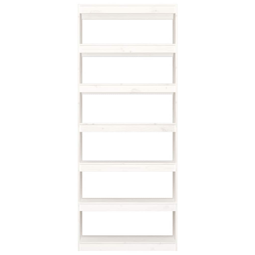 Βιβλιοθήκη/Διαχωριστικό Χώρου Λευκή 80x30x199,5 εκ. Μασίφ Πεύκο 5