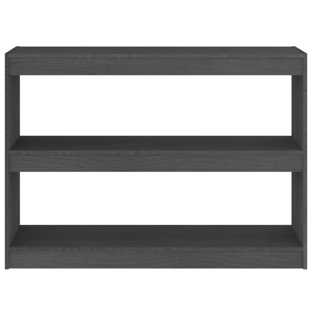 Βιβλιοθήκη/Διαχωριστικό Χώρου Γκρι 100x30x71,5 εκ. Ξύλο Πεύκου 5