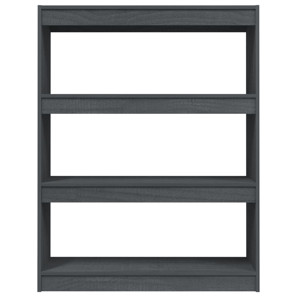 Βιβλιοθήκη/Διαχωριστικό Χώρου Γκρι 100x30x103 εκ. Ξύλο Πεύκου 5