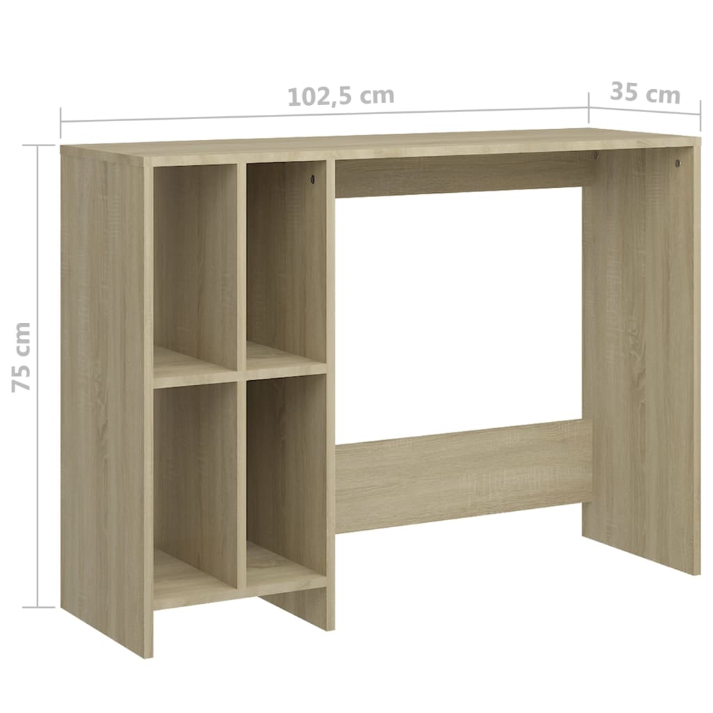 Γραφείο Notebook Sonoma Oak 102,5 x 35 x 75 εκ. από Επεξ. Ξύλο 6