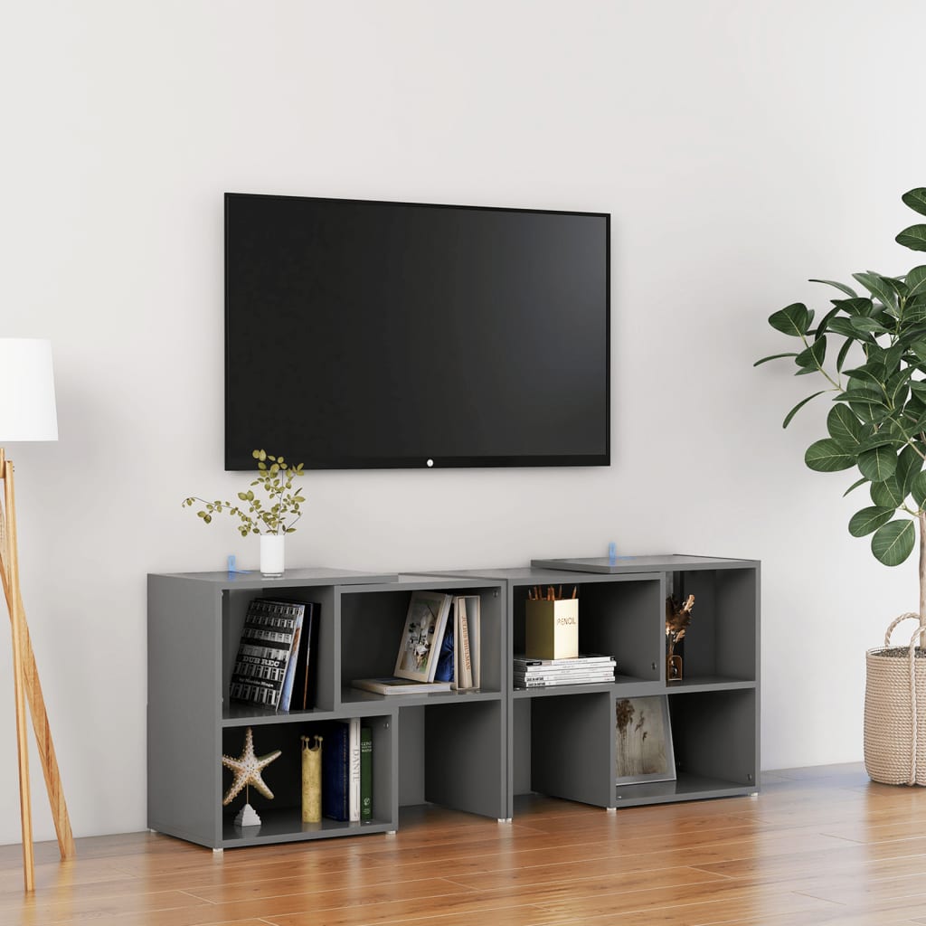 Έπιπλο Τηλεόρασης Γκρι 104 x 30 x 52 εκ. από Επεξ. Ξύλο 1