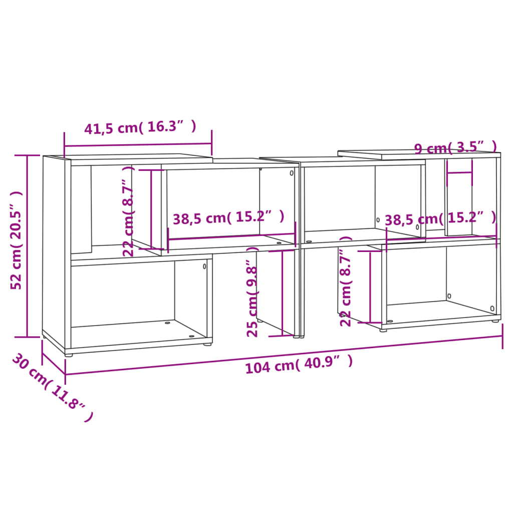 Έπιπλο Τηλεόρασης Γκρι 104 x 30 x 52 εκ. από Επεξ. Ξύλο 7