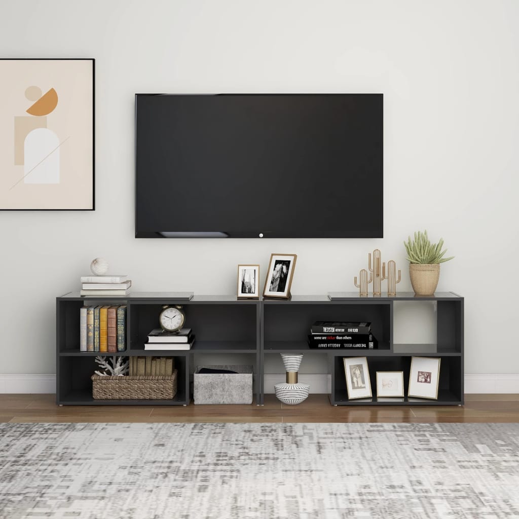 Έπιπλο Τηλεόρασης Γκρι 149 x 30 x 52 εκ. από Επεξ. Ξύλο 3