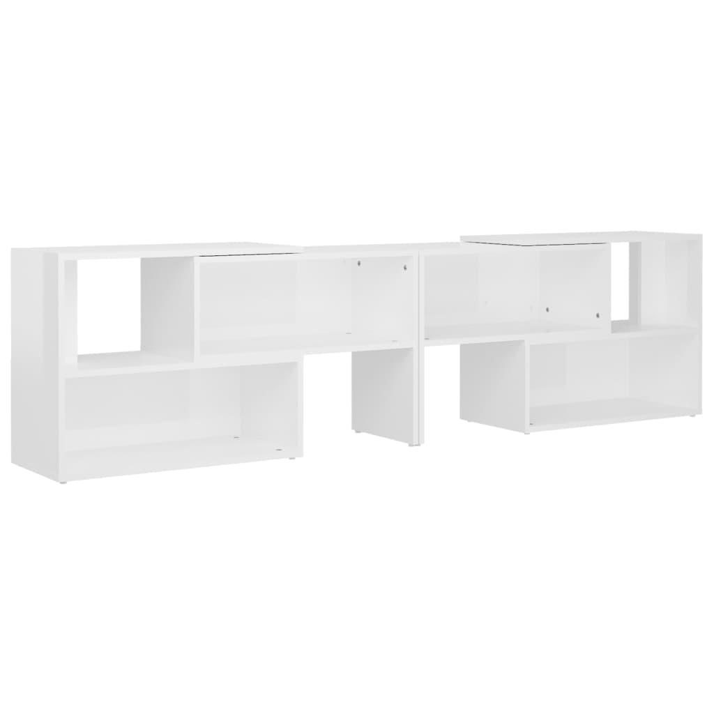 Έπιπλο Τηλεόρασης Γυαλιστερό Λευκό 149x30x52 εκ. Επεξ. Ξύλο 2