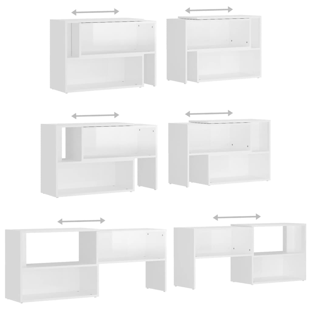 Έπιπλο Τηλεόρασης Γυαλιστερό Λευκό 149x30x52 εκ. Επεξ. Ξύλο 6