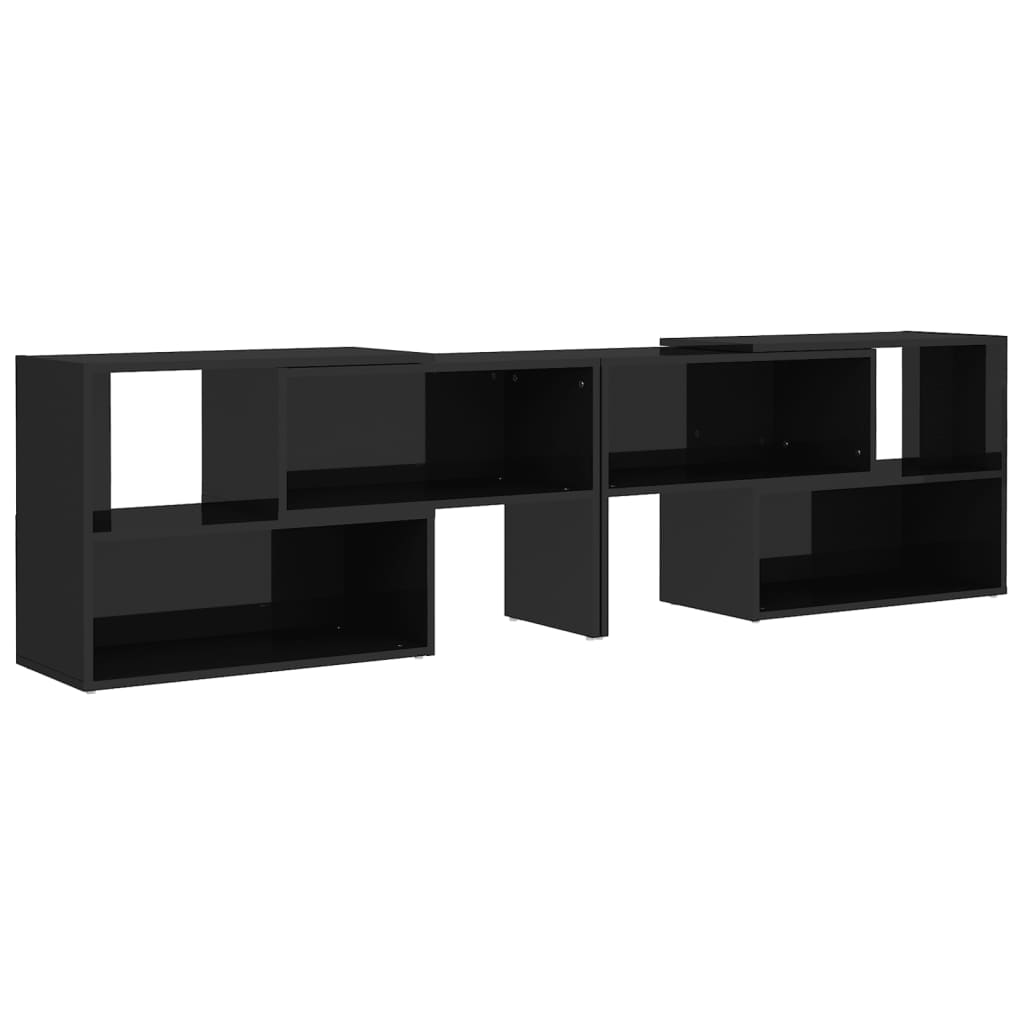 Έπιπλο Τηλεόρασης Γυαλιστερό Μαύρο 149x30x52 εκ. Επεξ. Ξύλο 2