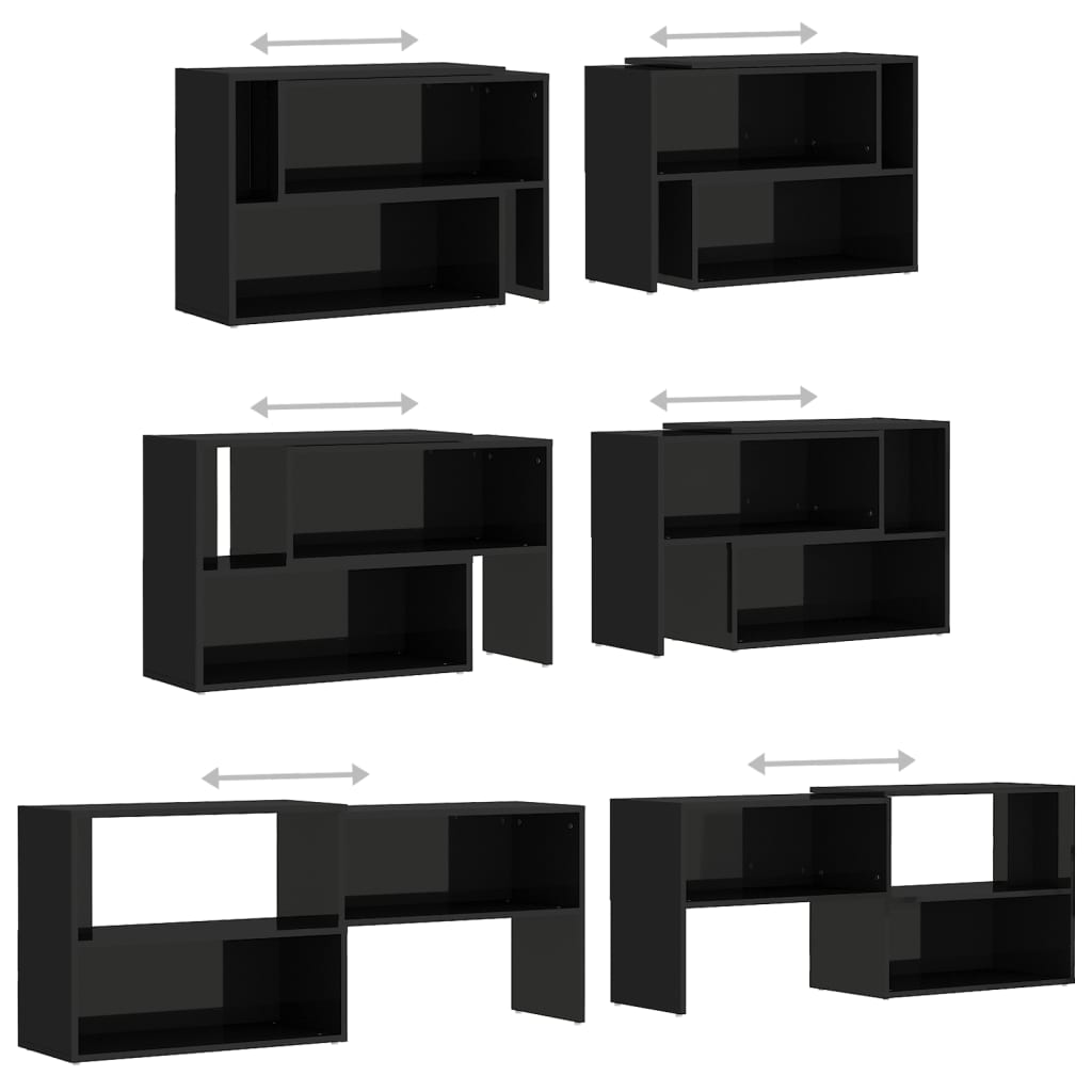 Έπιπλο Τηλεόρασης Γυαλιστερό Μαύρο 149x30x52 εκ. Επεξ. Ξύλο 6