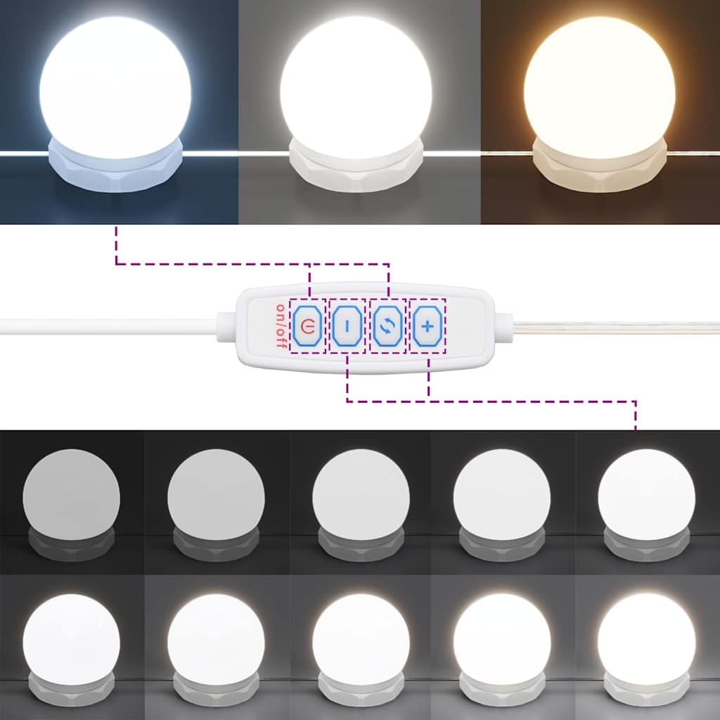Μπουντουάρ με LED Γυαλιστερό Λευκό 74,5 x 40 x 141 εκ. 12