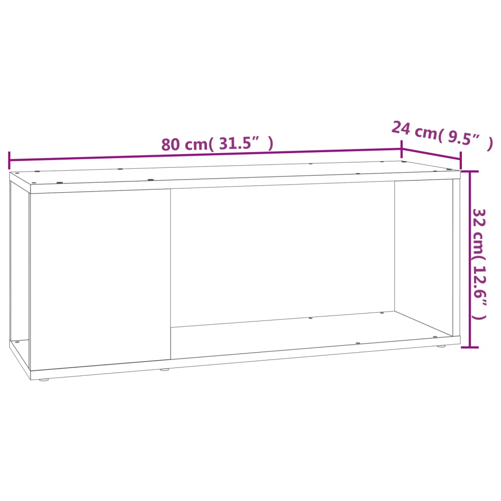 Έπιπλο Τηλεόρασης Γκρι Σκυροδέματος 80x24x32 εκ. Μοριοσανίδα 7