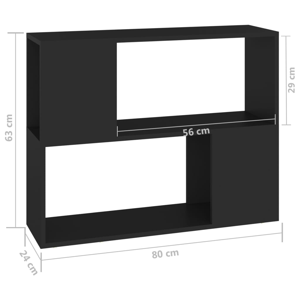 Έπιπλο Τηλεόρασης Μαύρο 80 x 24 x 63 εκ. από Επεξ. Ξύλο 7