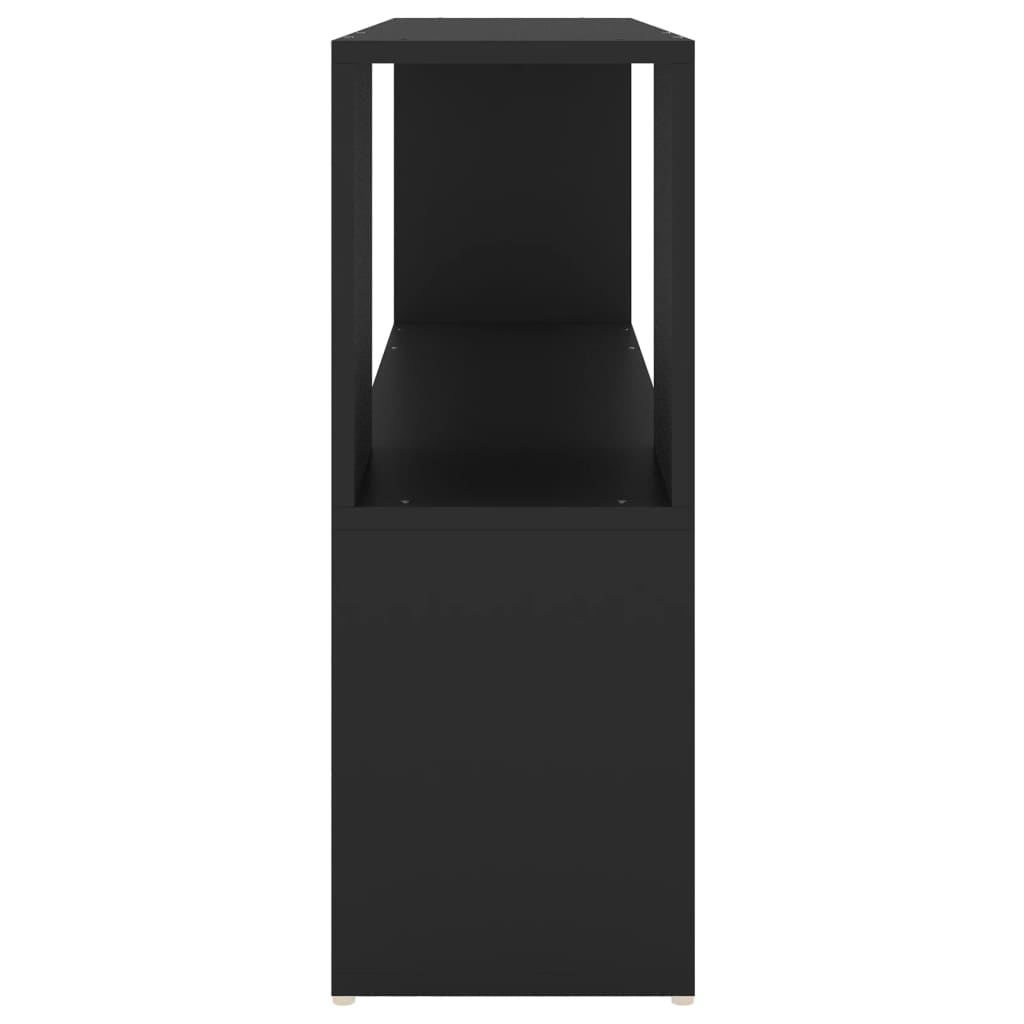 Βιβλιοθήκη Μαύρη 100 x 24 x 63 εκ. από Επεξεργασμένο Ξύλο 4