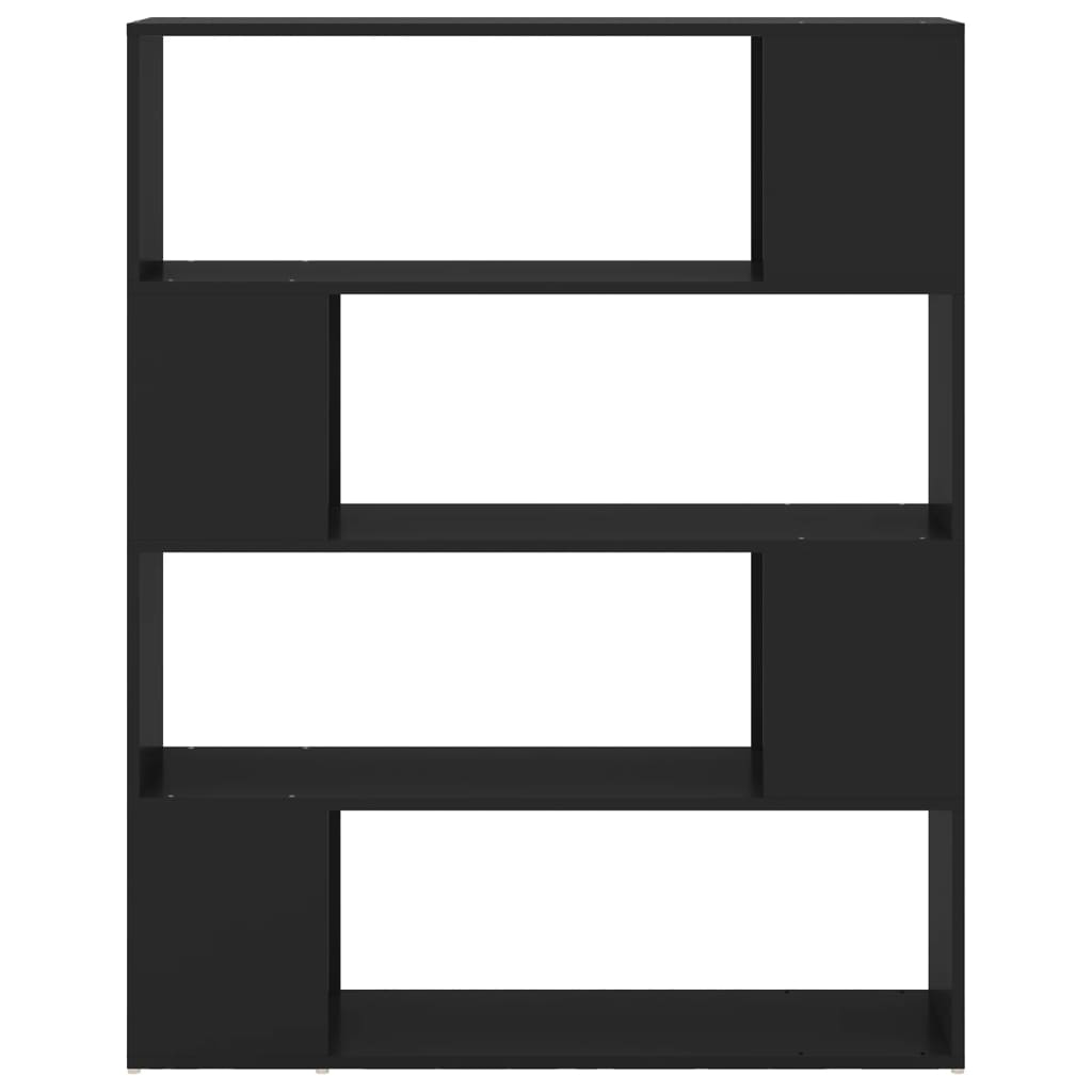 Βιβλιοθήκη/Διαχωριστικό Χώρου Μαύρο 100 x 24 x 124 εκ. 5