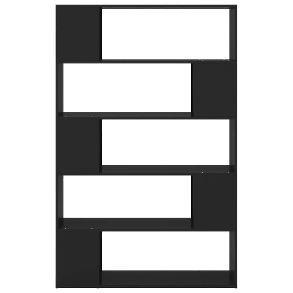 Βιβλιοθήκη/Διαχωριστικό Χώρου Μαύρο 100x24x155 εκ. Επεξ. Ξύλο 3