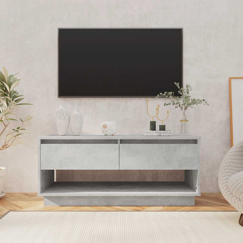 Έπιπλο Τηλεόρασης Γκρι Σκυροδέματος 102x41x44 εκ. Επεξ. Ξύλο 1