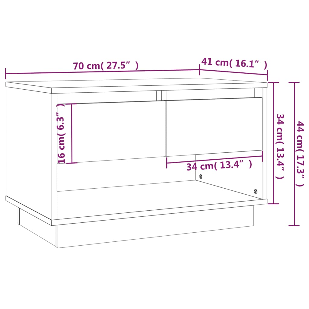Έπιπλο Τηλεόρασης Γκρι Σκυρ. 70x41x44 εκ. Επεξ. Ξύλο 9