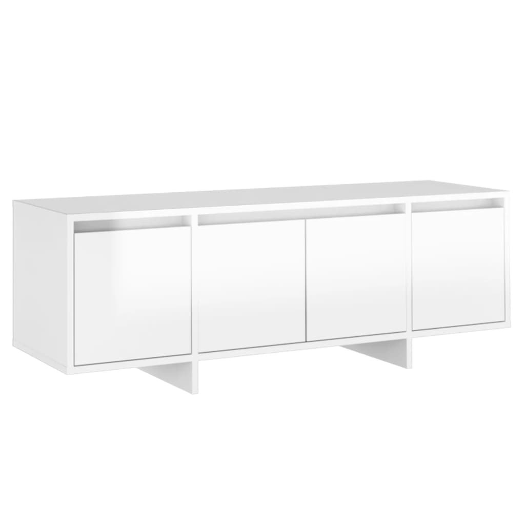 Έπιπλο Τηλεόρασης Γυαλ. Λευκό 120x30x40,5 εκ. Επεξ. Ξύλο 2