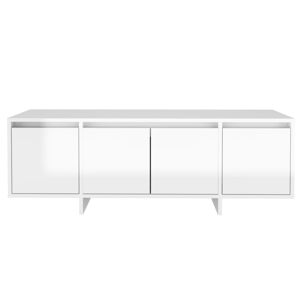 Έπιπλο Τηλεόρασης Γυαλ. Λευκό 120x30x40,5 εκ. Επεξ. Ξύλο 6