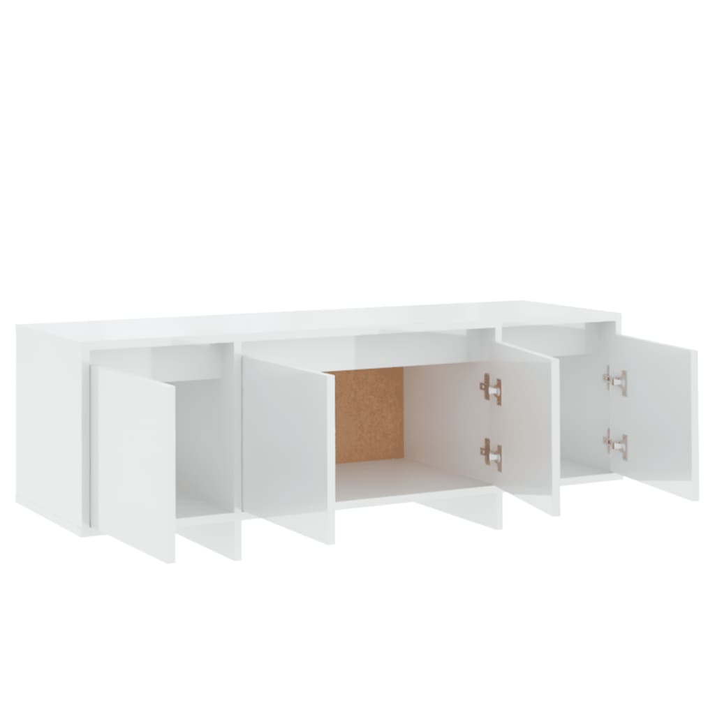 Έπιπλο Τηλεόρασης Γυαλ. Λευκό 120x30x40,5 εκ. Επεξ. Ξύλο 8