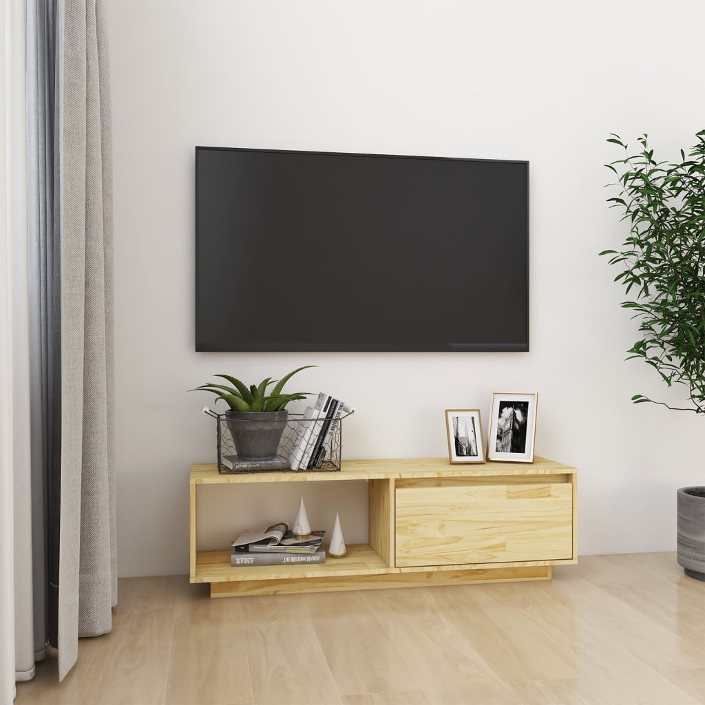 Έπιπλο Τηλεόρασης 110 x 30 x 33,5 εκ. από Μασίφ Ξύλο Πεύκου 1