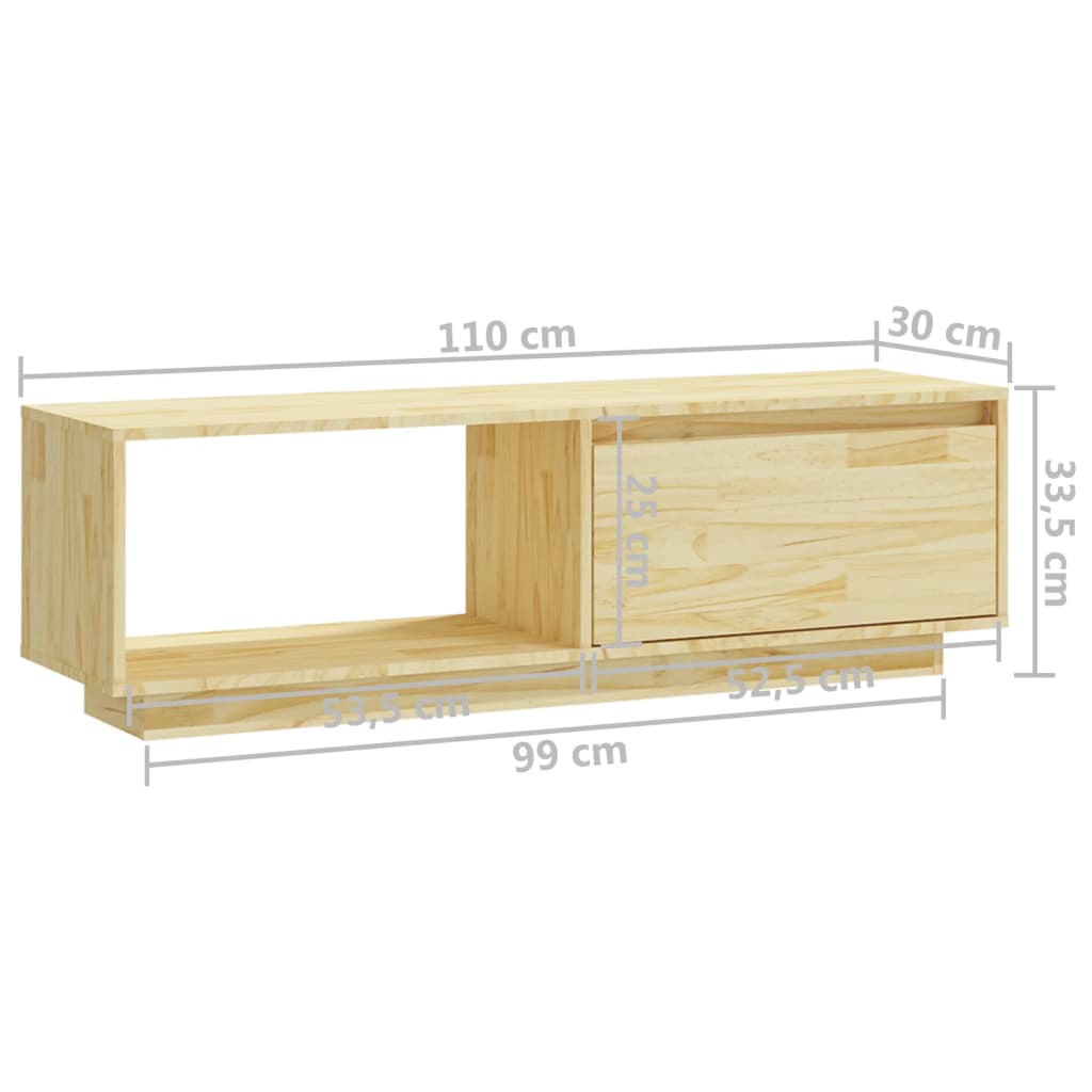Έπιπλο Τηλεόρασης 110 x 30 x 33,5 εκ. από Μασίφ Ξύλο Πεύκου 10