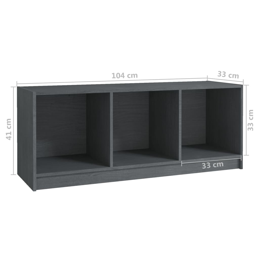Έπιπλο Τηλεόρασης Γκρι 104 x 33 x 41 εκ. από Μασίφ Ξύλο Πεύκου 8