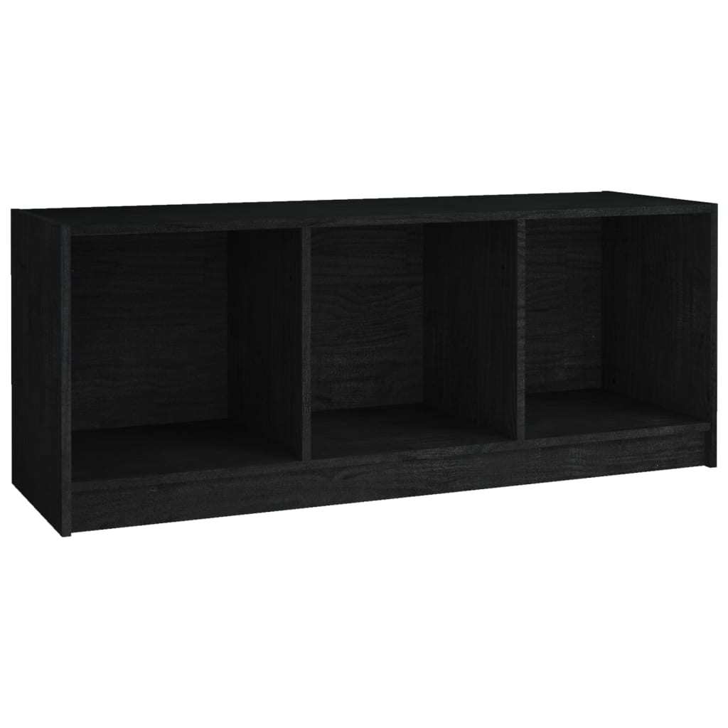 Έπιπλο Τηλεόρασης Μαύρο 104 x 33 x 41 εκ. από Μασίφ Ξύλο Πεύκου 2