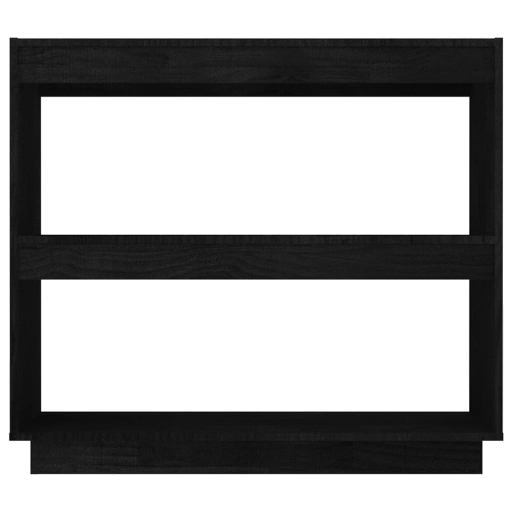 Βιβλιοθήκη Μαύρη 80 x 35 x 71 εκ. από Μασίφ Ξύλο Πεύκου 5