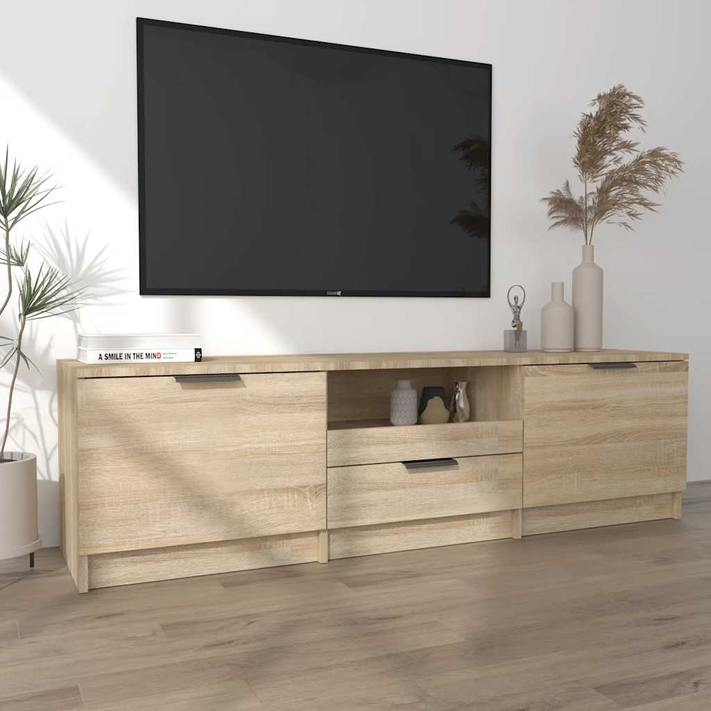 Έπιπλο Τηλεόρασης Sonoma Δρυς 140x35x40 εκ. Επεξεργασμένο Ξύλο 3